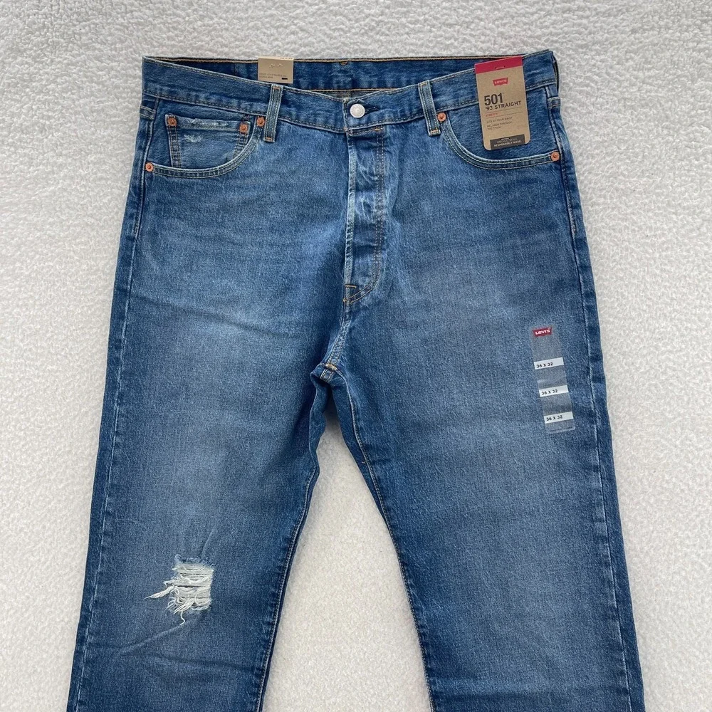 Levis Jeans Mens 36x32 Blue 501 '93 Straight Button Fly Denim Grunge 90s Skater